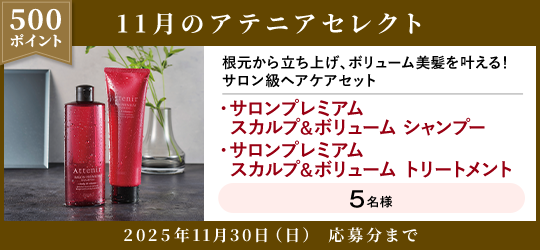 500ポイント 11月のアテニアセレクト 2025年11月30日(日) 応募分まで