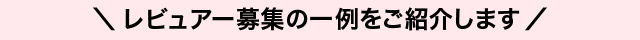 ＼レビュアー募集の一例をご紹介します／